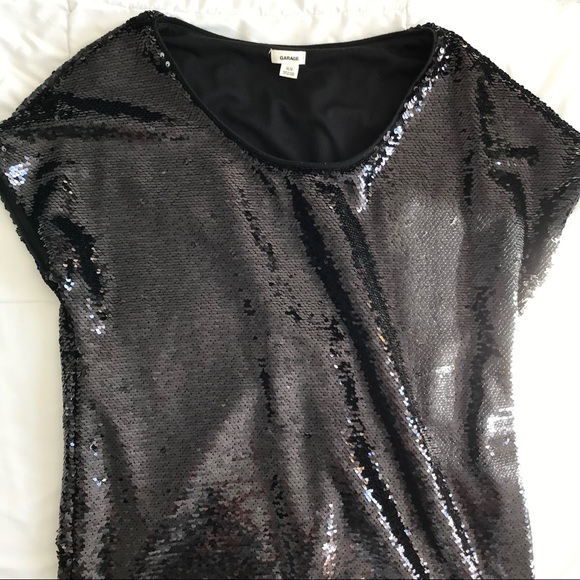 Garage Black Sequin Shift Dress - Picture 7 of 7